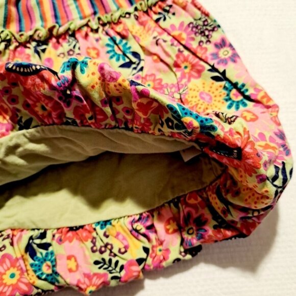 Hanna Andersson girls size 110 floral & striped skirt, poufy bottom, VGUC - Picture 2 of 4